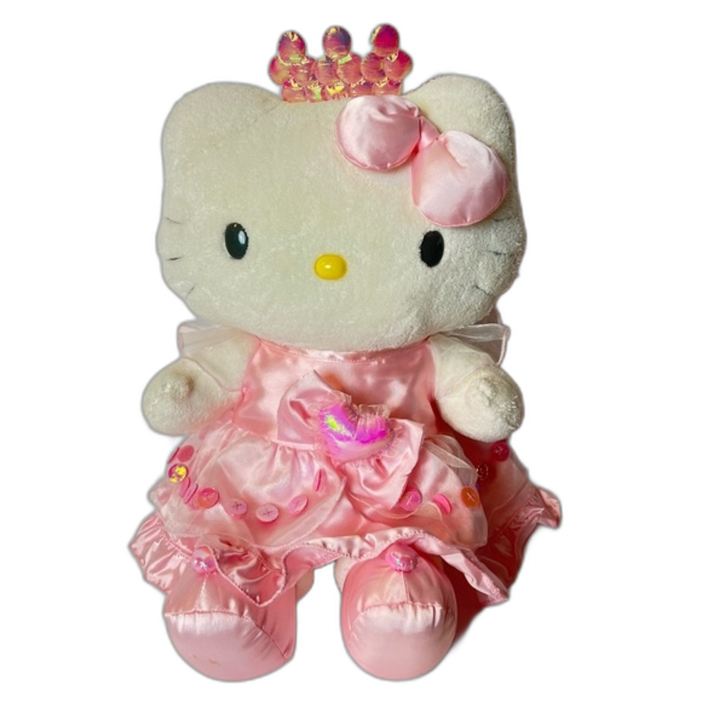Sanrio Hello Kitty Doll Plush Princess Pink Dress Medium 19” 1976, 2004 RARE